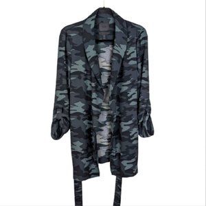 500  Maison Cinqcent Camo Spring Business Casual Waterfall Trench Coat sz Small